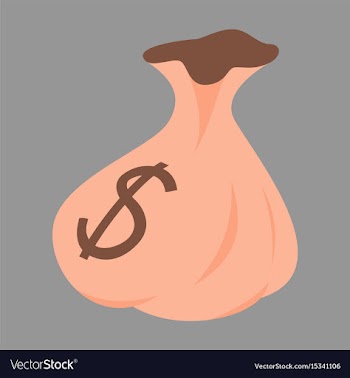 Flat icon on stylish background bag with money vector image