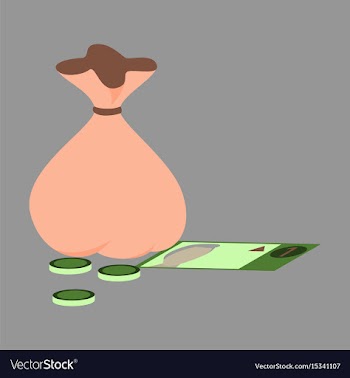 Flat icon on stylish background bag with money vector image