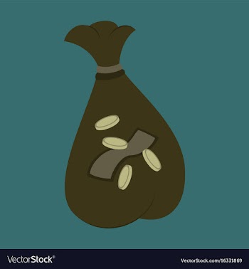 Flat icon on stylish background bag with money vector image