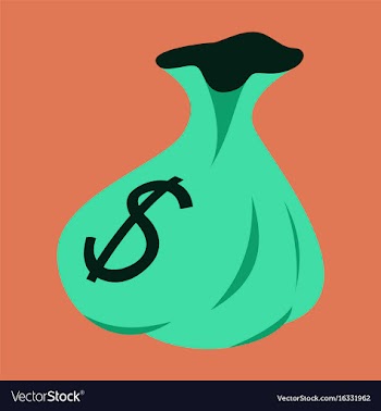 Flat icon on stylish background bag with money vector image