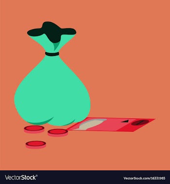 Flat icon on stylish background bag with money vector image