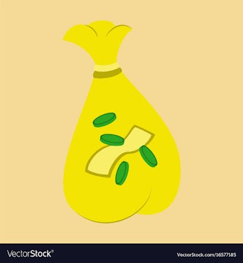 Flat icon on stylish background bag with money vector image