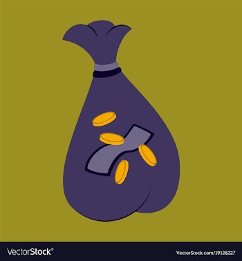 Flat icon on stylish background bag with money vector image