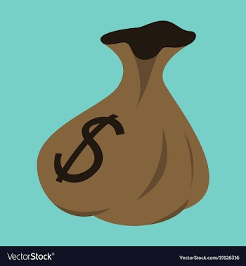 Flat icon on stylish background bag with money vector image