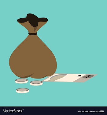 Flat icon on stylish background bag with money vector image