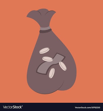 Flat icon on stylish background bag with money vector image