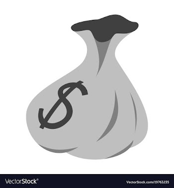Flat icon on stylish background bag with money vector image