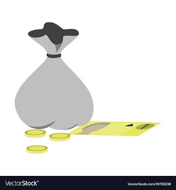 Flat icon on stylish background bag with money vector image