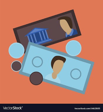 Flat icon on stylish background banknotes and vector image