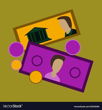 Flat icon on stylish background banknotes and vector image