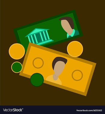 Flat icon on stylish background banknotes and vector image