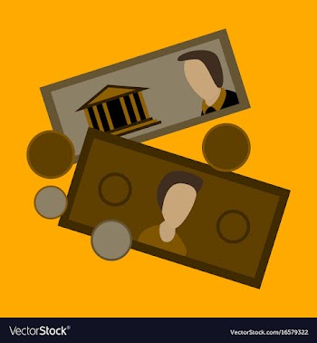 Flat icon on stylish background banknotes and vector image