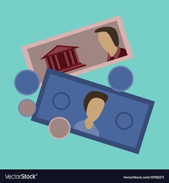 Flat icon on stylish background banknotes and vector image
