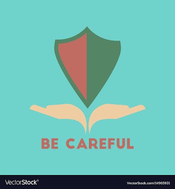 Flat icon on stylish background be careful hand vector image