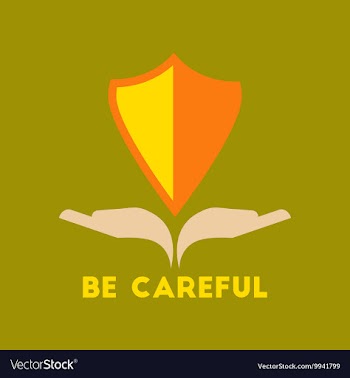 Flat icon on stylish background be careful hand vector image
