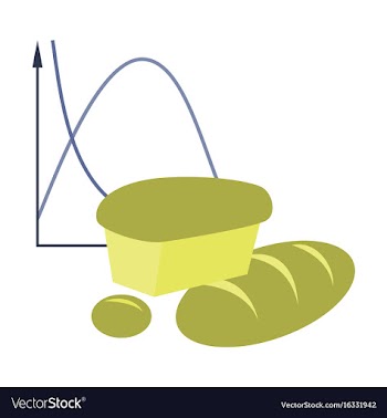 Flat icon on stylish background bread chart vector image