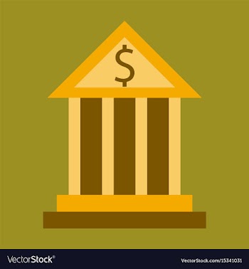 Flat icon on stylish background business bank vector image