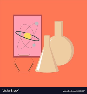 Flat icon on stylish background chemistry lesson vector image