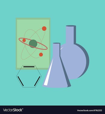 Flat icon on stylish background chemistry lesson vector image