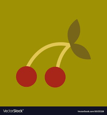 Flat icon on stylish background cherry fruit vector image