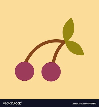Flat icon on stylish background cherry fruit vector image