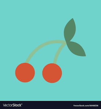 Flat icon on stylish background cherry fruit vector image