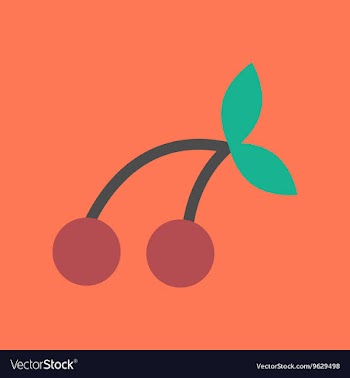 Flat icon on stylish background cherry fruit vector image