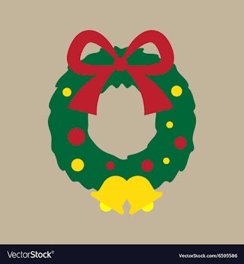 Flat icon on stylish background Christmas wreath vector image
