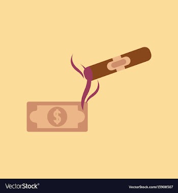 Flat icon on stylish background cigar dollar vector image