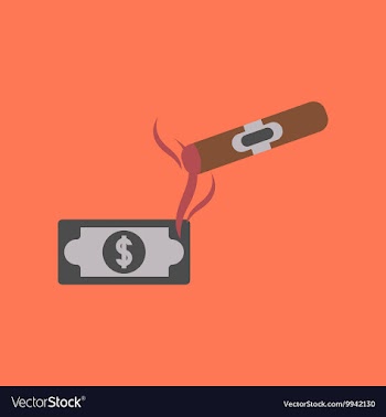 Flat icon on stylish background cigar dollar vector image