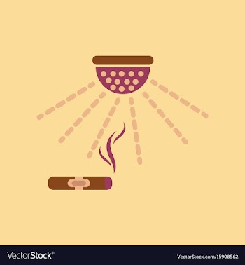 Flat icon on stylish background cigar smoke alarm vector image