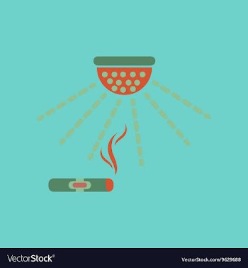 Flat icon on stylish background cigar smoke alarm vector image