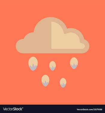 Flat icon on stylish background cloud hail vector image
