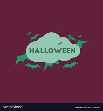 Flat icon on stylish background cloud of bats vector image
