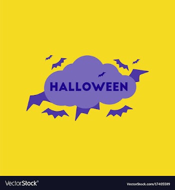 Flat icon on stylish background cloud of bats vector image