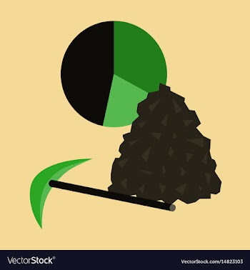 Flat icon on stylish background coal and hammer vector image