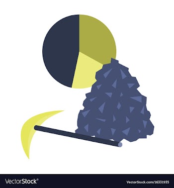 Flat icon on stylish background coal and hammer vector image
