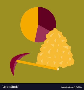 Flat icon on stylish background coal and hammer vector image