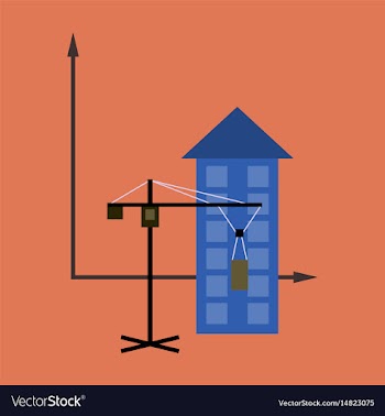 Flat icon on stylish background construction crane vector image