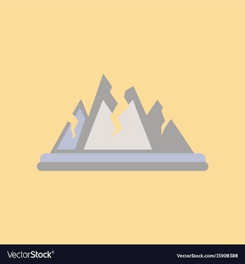 Flat icon on stylish background cracks mountains vector image
