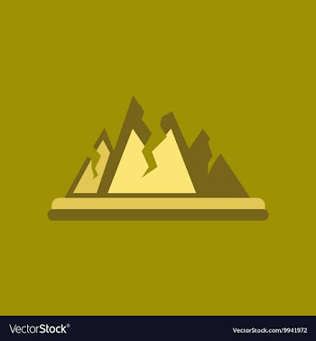 Flat icon on stylish background cracks mountains vector image