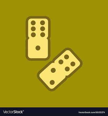 Flat icon on stylish background dice lucky vector image