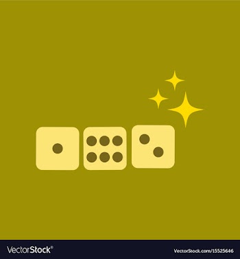 Flat icon on stylish background dice lucky vector image