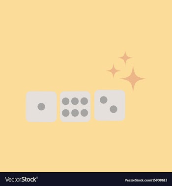 Flat icon on stylish background dice lucky vector image