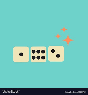 Flat icon on stylish background dice lucky vector image