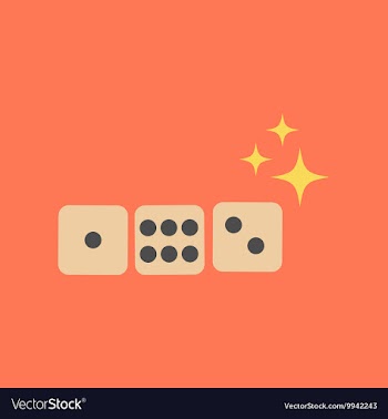 Flat icon on stylish background dice lucky vector image