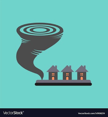 Flat icon on stylish background disaster tornado vector image
