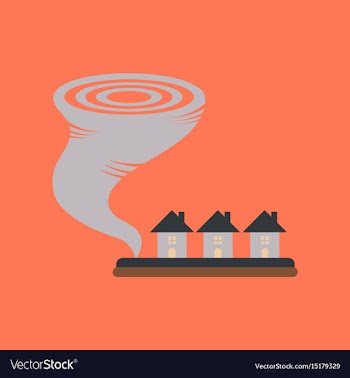 Flat icon on stylish background disaster tornado vector image