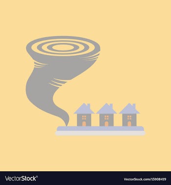 Flat icon on stylish background disaster tornado vector image