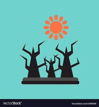 Flat icon on stylish background drought disaster vector image